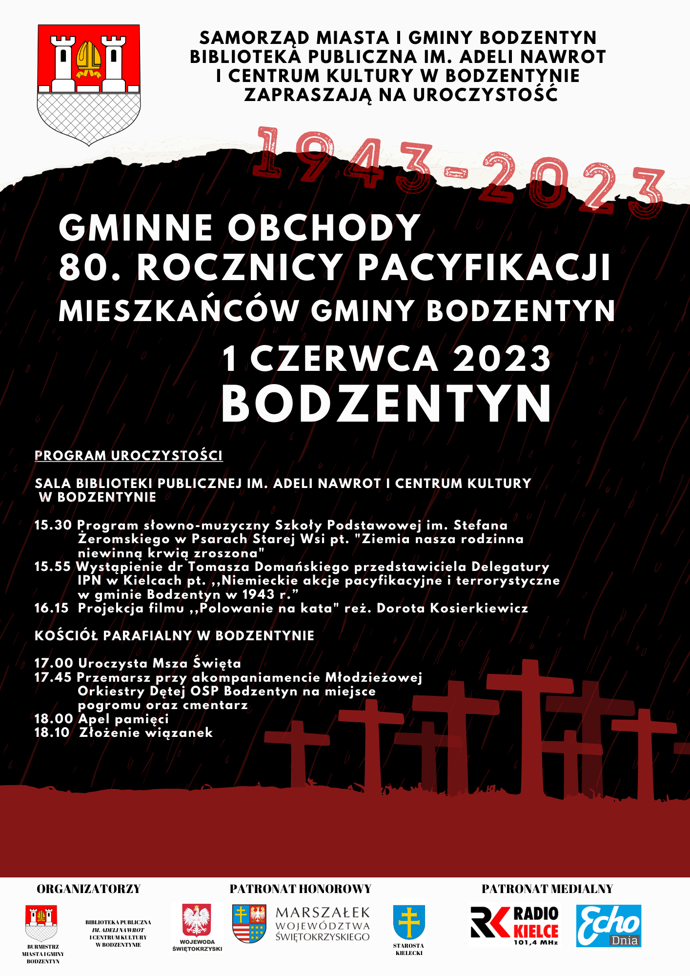80 rocznica pacyfikacji mieszkacw gminy Bodzentyn
